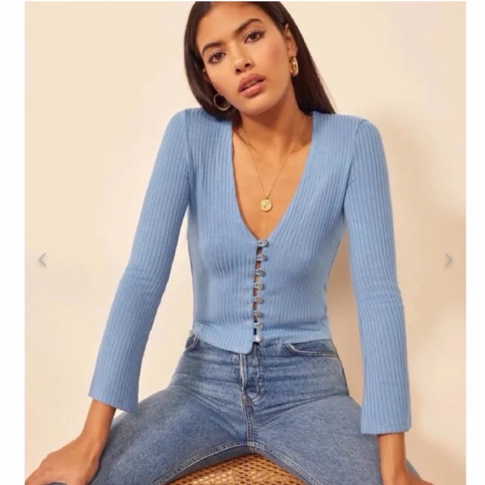 Reformation Gellar Top in Blue